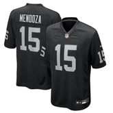 Las Vegas Style Stealth Black & Silver Football Jersey (Mendoza)