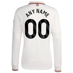 Arsenal adidas 2025/26 Third Long Sleeve Custom Jersey - White Adidas