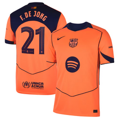 Frenkie de Jong Barcelona Nike 2025/26 Third Player Jersey - Orange