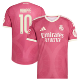 Madrid Style Rose Pink & Cream Soccer Jersey (Mbappé)