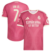 Madrid Style Rose Pink & Cream Soccer Jersey (Vini Jr)