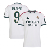 Madrid White, Dark Green and Pink Trim Football Shirt (Mbappé)