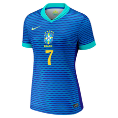 Vini Jr. Brazil National Team Nike Women's 2024 Away Jersey - Blue