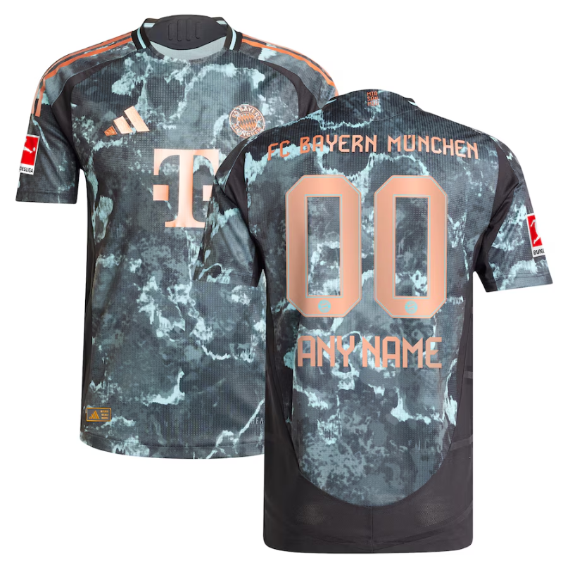 Bayern Munich adidas 2024/25 Away Custom Jersey - Black Adidas
