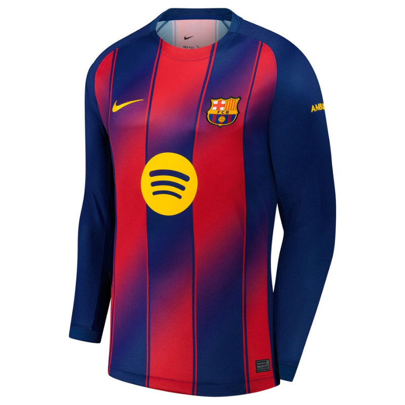 Frenkie de Jong Barcelona Nike 2025/26 Home Long Sleeve Jersey - Navy