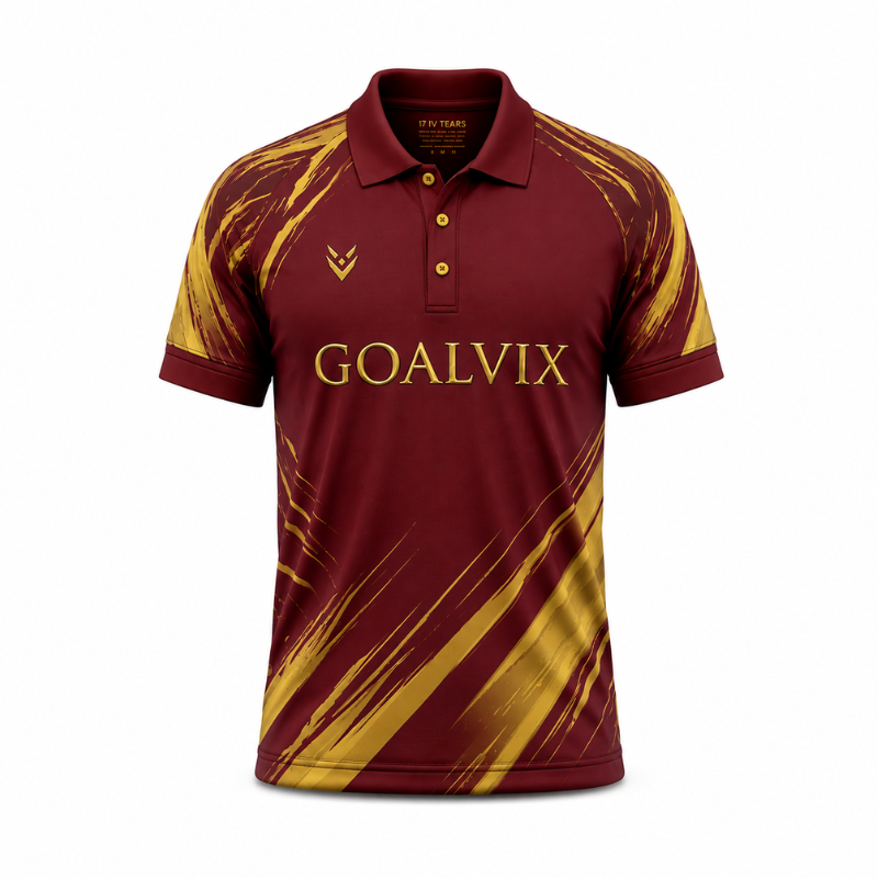 GOALVIX Men's Performance Polo Shirt – Maroon & Gold