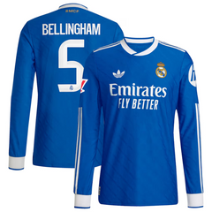 Jude Bellingham Real Madrid adidas 2025/26 Third Authentic Long Sleeve Player Jersey - Blue