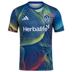 LA Galaxy adidas 2025 United We Play AEROREADY Pre-Match Top - Blue