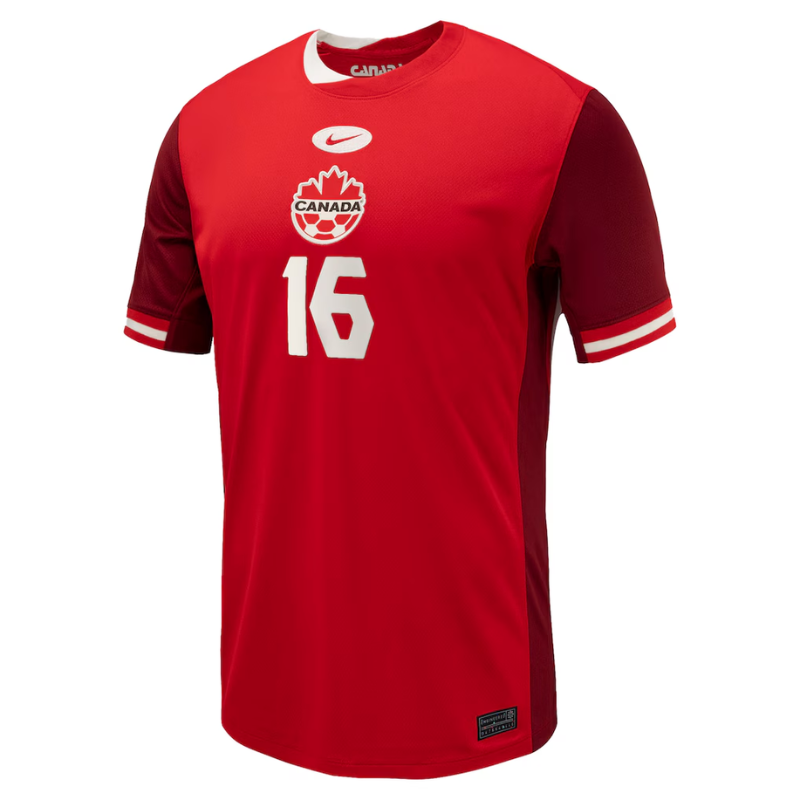 Men's Nike Janine Beckie Red Canada Soccer 2024 Home Jersey