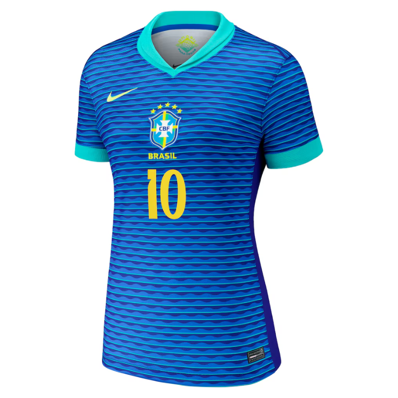 Neymar Jr. Brazil National Team Nike Women's 2024 Away Stadium Player Jersey – Blue