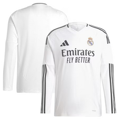 Real Madrid adidas 2024/25 Home Long Sleeve Jersey - White Adidas